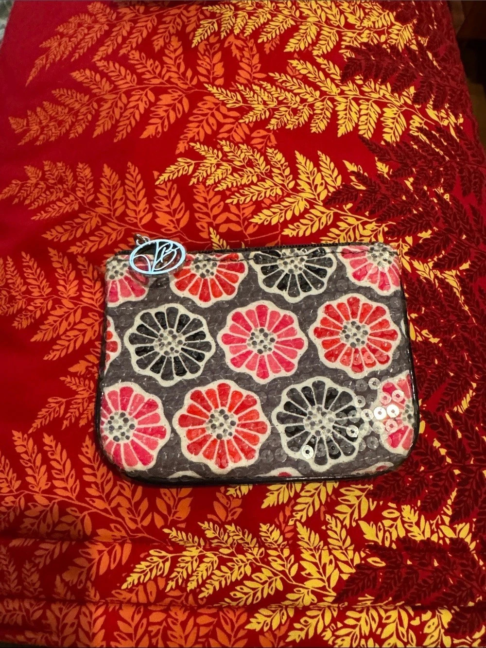 Vera Bradley Floral Coin pouch in Red & Black